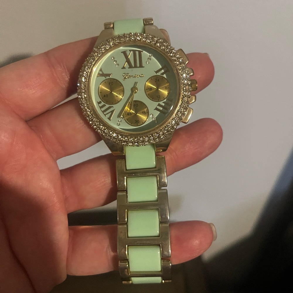 Geneva Women's Gold and Mint Watch